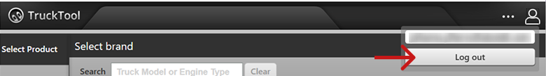 Log out highlighted